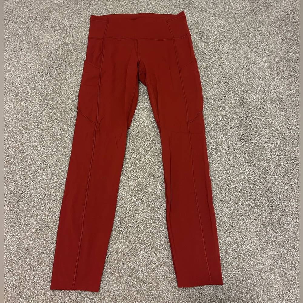 Lululemon Fast and Free Tight II 25" *Non-Reflective Nulux in Cayenne size 6